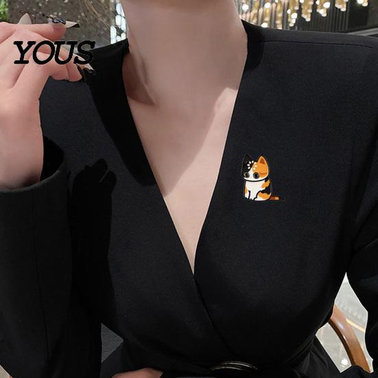 Cat Shape Brooch Cartoon Pin for Clothing, Enamel Kitten Alloy Badge Clothing Accessories Pin, Backpacks Hats Scarves Decorative Accessory,