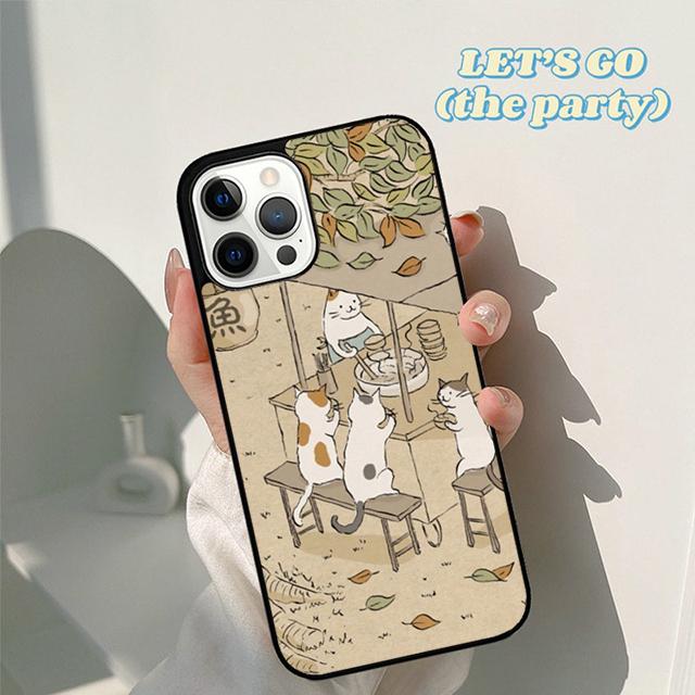 Autumu Japanese Cat Culture Aesthetic Art Phone Case Cover for iPhone 17 Air 16 16e 15 12 11 13 14 Pro Max Plus Coque