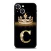 Luxury Phone Case For iPhone 11 12 13 15 16 14 Pro Max X XR XS 7 8 Plus 2020 Soft Cover Funda Fashion Diamond Crown Letter A
