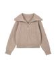 RENEJ Wool Wide Ribbed Half Zip-Up