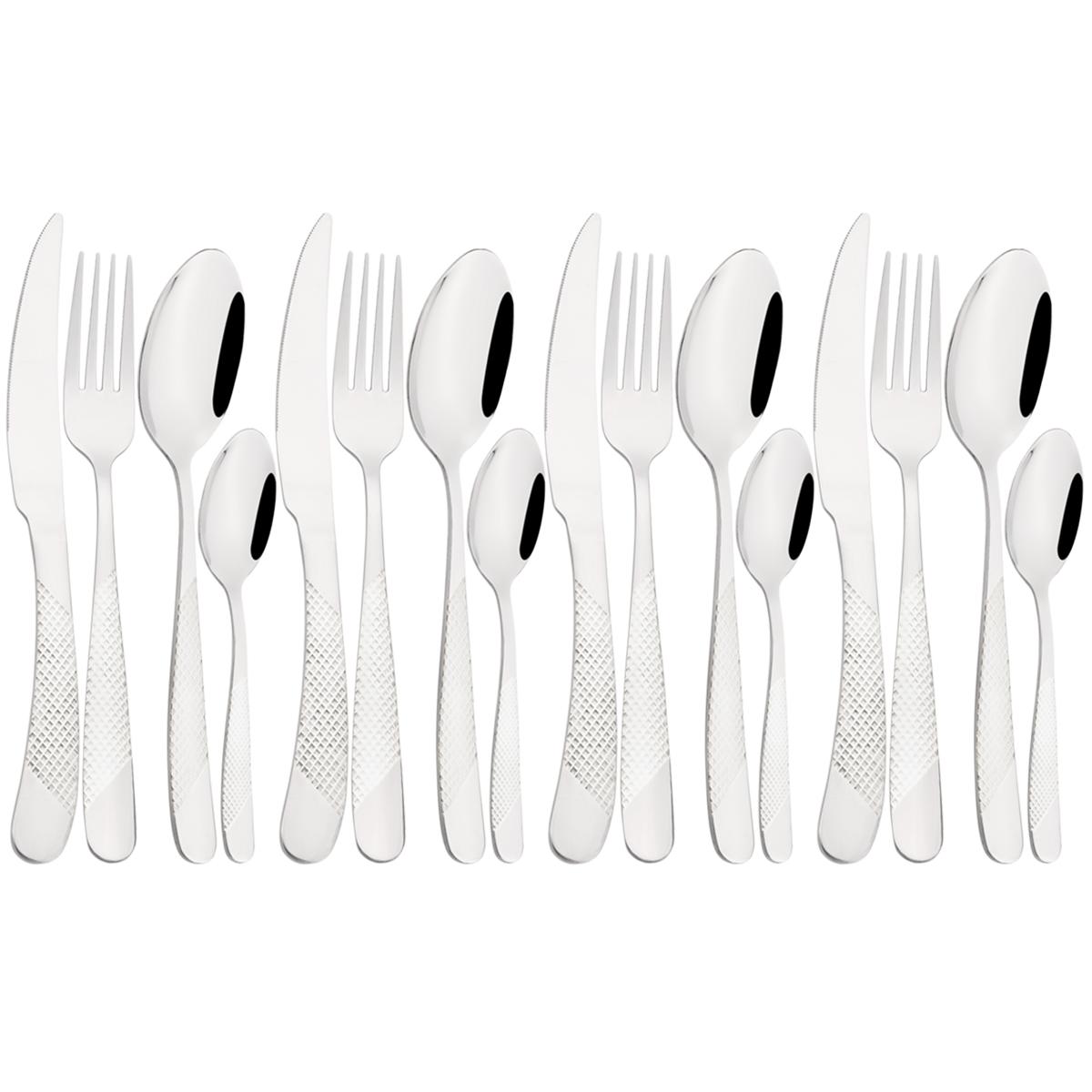 

16 шт. Черная посуда Столовая посуда Нож для стейка Вилка Кофейная ложка Набор столовых приборов Кованые Столовые приборы из нержавеющей стали Кухонное серебро серебряный