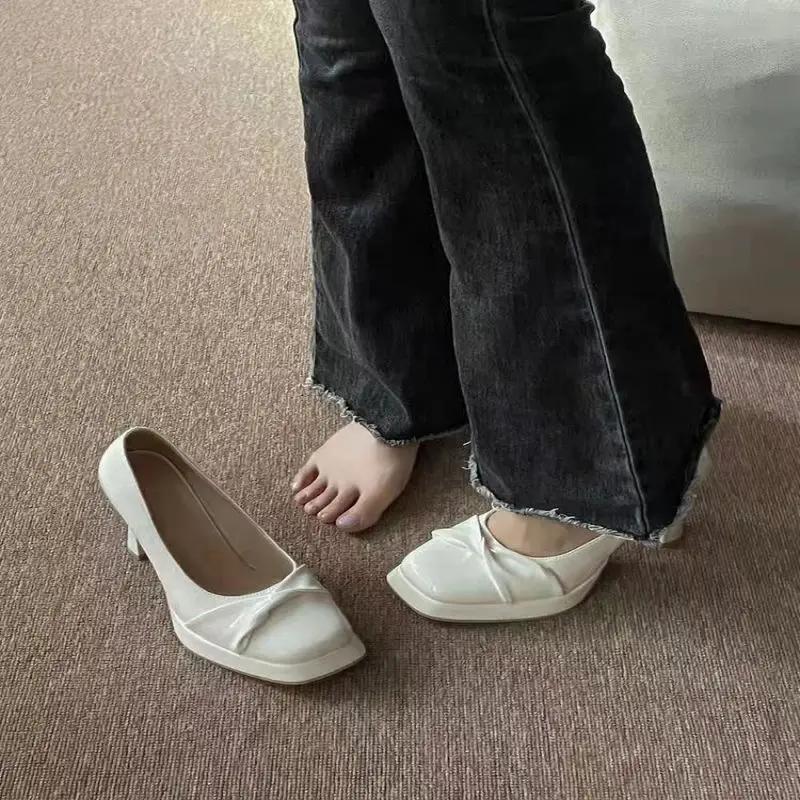 Japanse Stijl Lolita Vierkante Neus Dames Pumps Hakken Gothic Schoenen voor Dames Mary Jane Stijlvol Chic Punt Antislip Y2k Elegant Aan