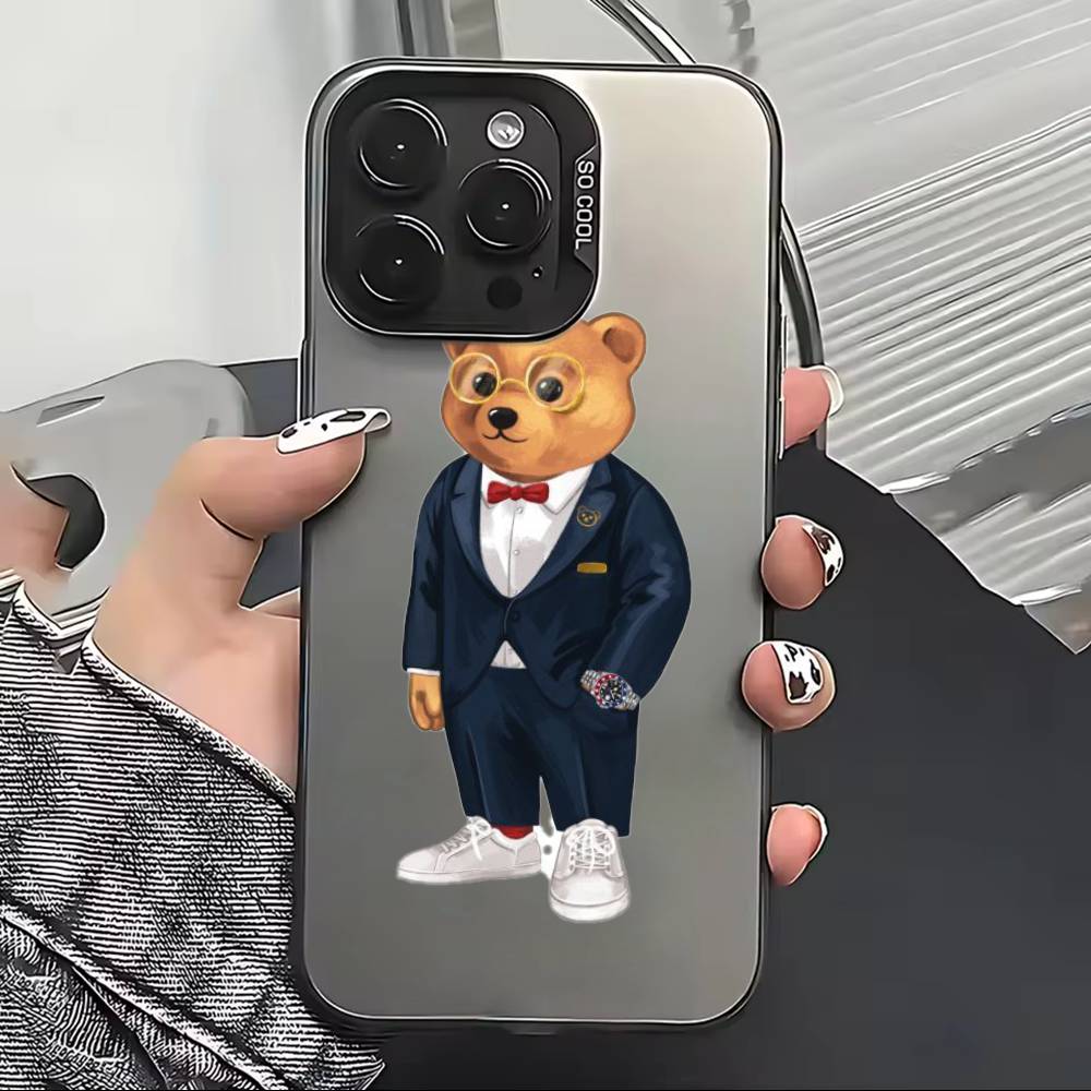 Fashion B-Baron Filou B-Bear Phone Case For iPhone 17,16,15,14,13,12,11 Plus,Pro Max,XS,Colorful Silver Black Cover