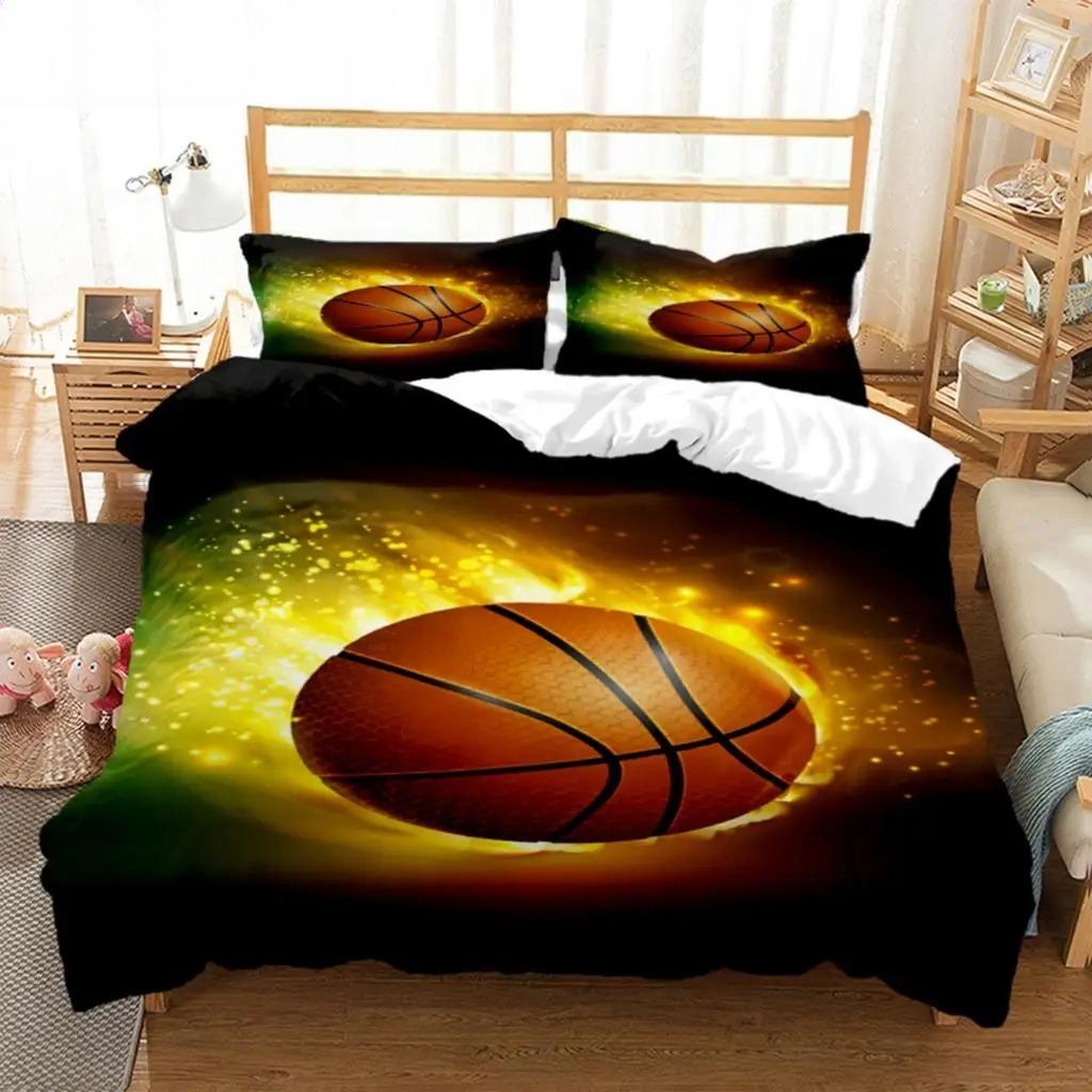 3D Gedrucktes Basketball Bettwäsche Set Basketball Bettbezug Doppel Einzel Voll Queen King Erwachsene Kinder Bettwäsche Bettdeckenbezug