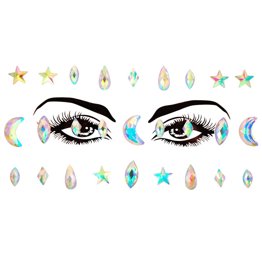Crystal Tattoo Sticker Glitter Eyeliner Eyebrow Makeup Face Eyes Diamond Temporary Tattoo Rock Rhinestone 3D Eyeliner Stickers