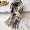 British Plaid 100 Cashmere Scarf Men's Winter Warmth Black and White Gray Business Scarf Men's