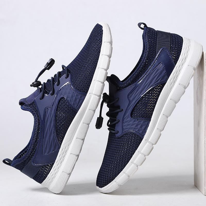

Мужские удобные кроссовки, повседневная обувь, легкие дышащие нескользящие туфли для ходьбы, модные однотонные кроссовки на весну-осень 38 синий