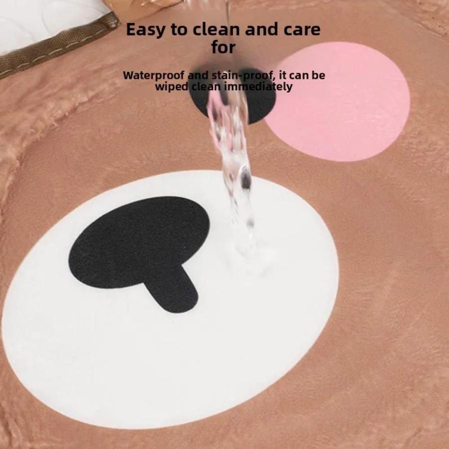 Kids Cartoon Car Seat Foot Support Universal Bear Car Travel Rest Foot Mat Portable Auto Backseat Suspension Hammock Footstool