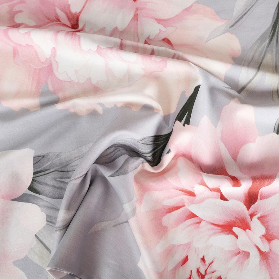 MARIGOLD bedding set 160x200 cm - satin cotton, floral pattern