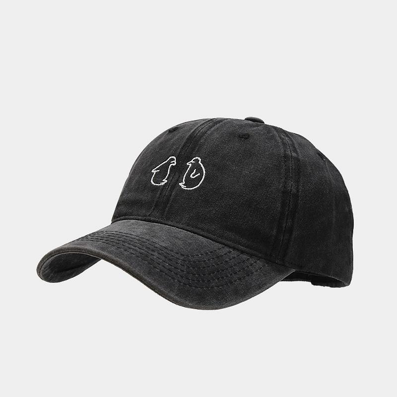 Baseball cap men's European and American washed retro embroidered cap women's outdoor travel sun protection curved brim sun hat