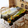 1pc Rectangular Tablecloth, Serene Spring Scenery with Yellow Tulips and River View, Multiple Sizes Available, Suitable for Daily Use, Holidays, Anniv