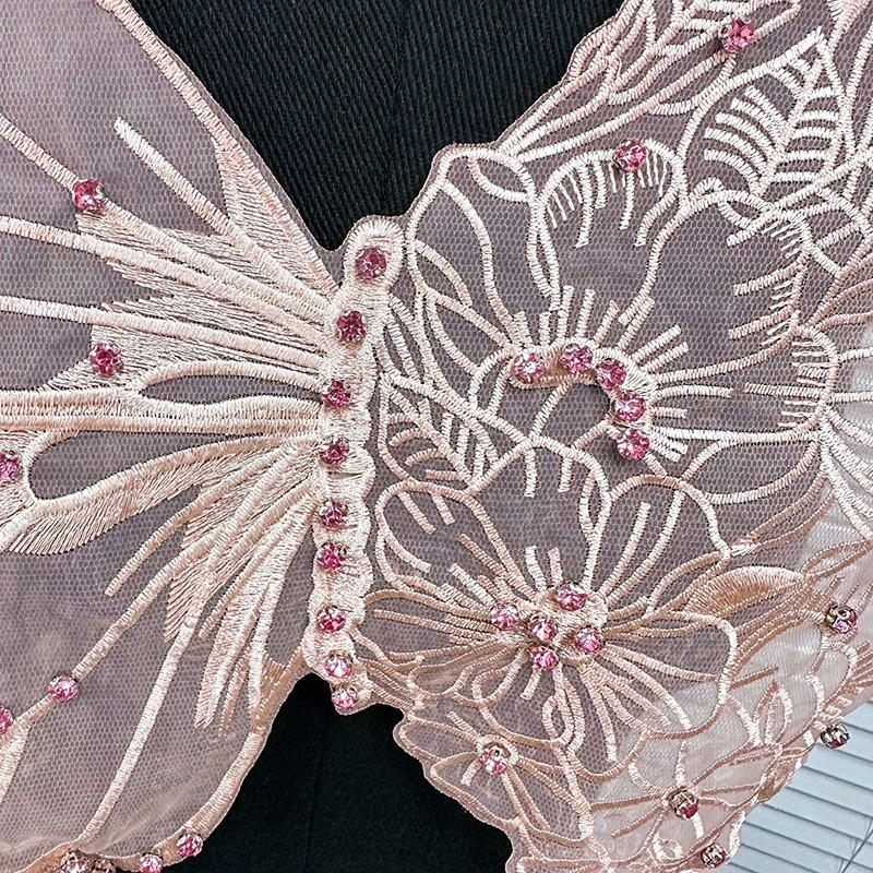 Grandes Appliqués Brodés Papillons Pour Vêtements Patchs Tissu Dentelle Accessoires Pour Robe de Mariée Demoiselle d'honneur Décor DIY