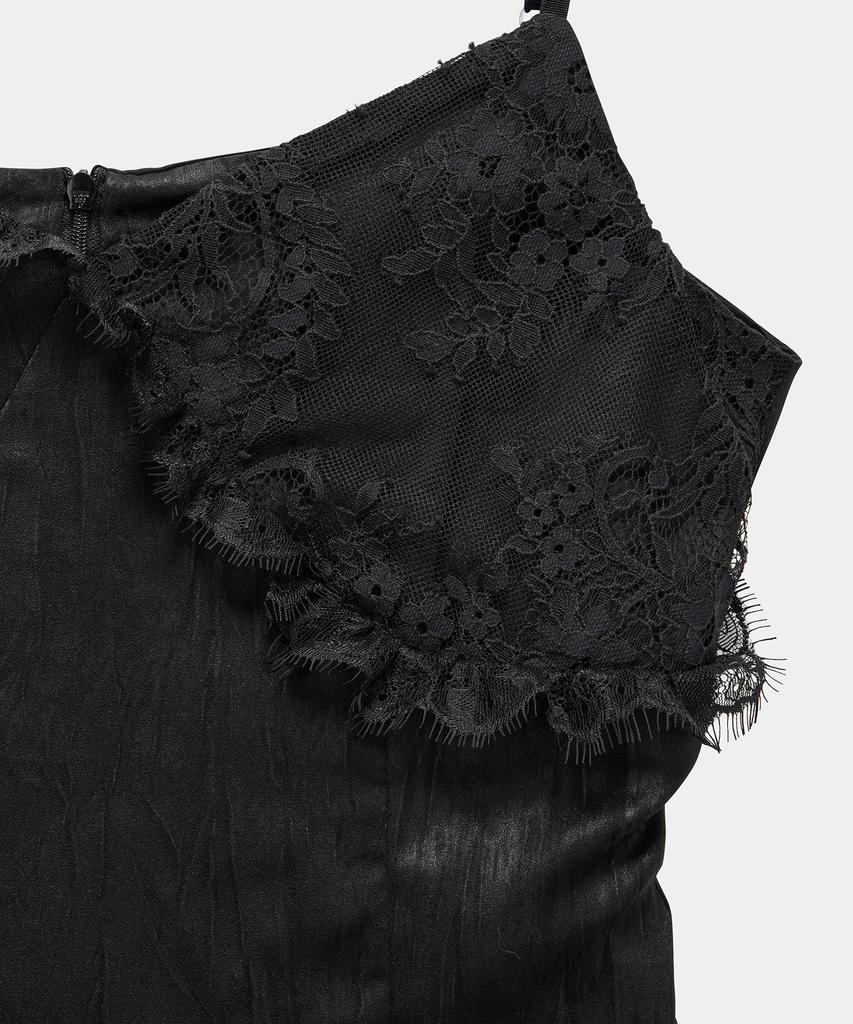 ETRE AU SOMMET Double Layer Lace Back Corset Slip (Black)