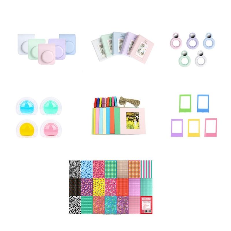 for Mini 12 Camera Protective PU Bag Case- with Photo Storage Album Selfie Lens Filter All-in-one Bundle Kit