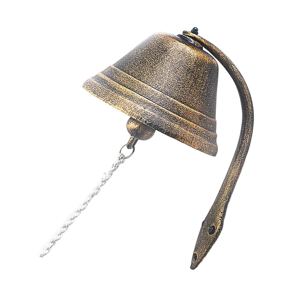 Vintage Metall Gartentor Dekorativer Hängender Essglocken Antike Türklingel mit Seil für Veranda Hof Innen und Außen