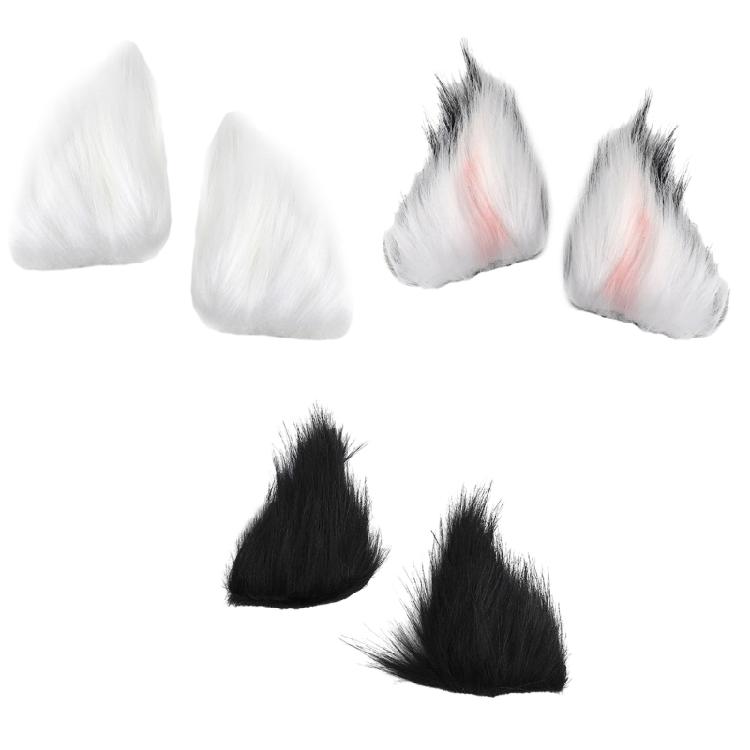 Plush Cat Ear Hair Clip Halloween Costume Cosplay Hairpin Theme Party Headdress
