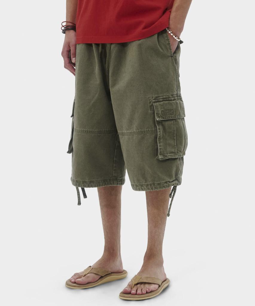 TAKEASY Vintage Washed Cotton Cargo Pants (Khaki)