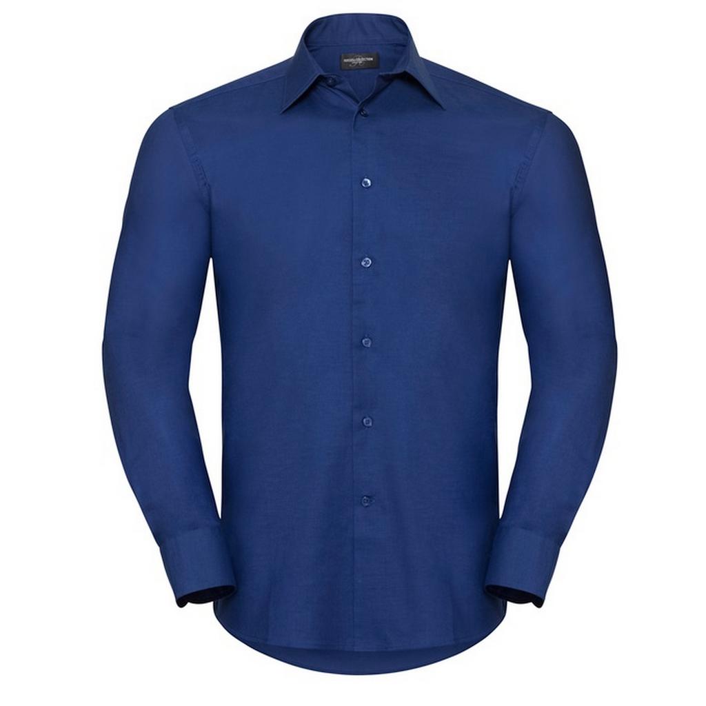 Russell Collection Mens Oxford Long-Sleeved Shirt