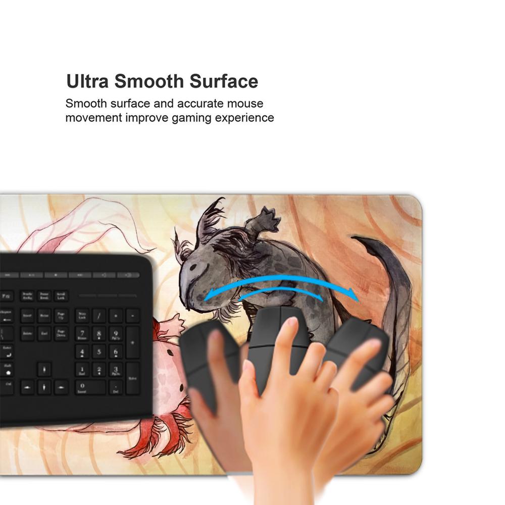Cute Axolotl Design Aesthetic Large Gaming Mouse Pad Office Desk Mat Computer Keyboard Pad Nonslip Office Desk Decor Accessories