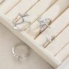 iF ME 6 Pcs Irregular Zircon Star Ring Set Fashion Women Jewelry For Daily Wear Party Wedding Birthday Christmas Gift