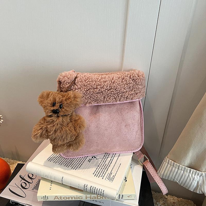 Maillard Lamb Wool Plush Bag Women 2025 New Autumn and Winter Furry Small Bag Messenger Mobile Phone Bag