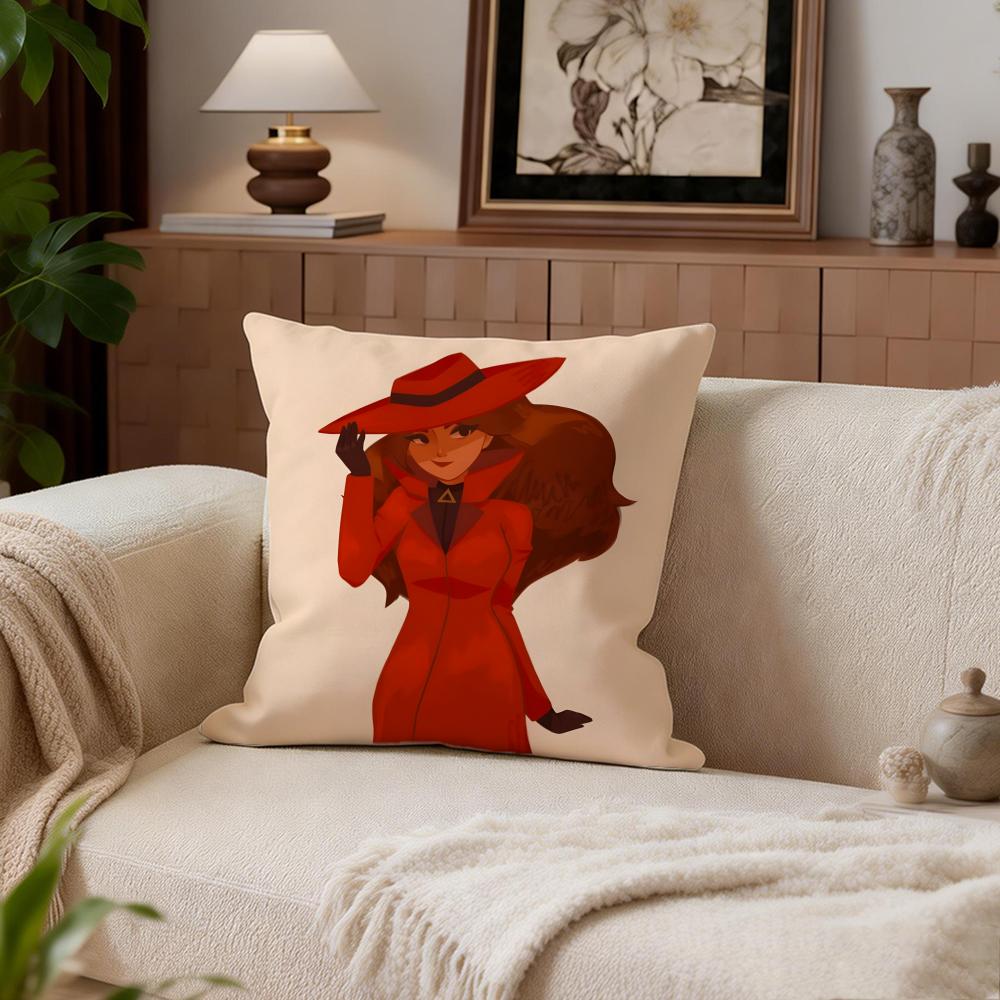 Detektiv Carmen Sandiego Kissenbezug Kissenbezug Set 4 Stück 50X50 45X45 40X40 Kissenbezug Dekorative Sofa Heimdekor
