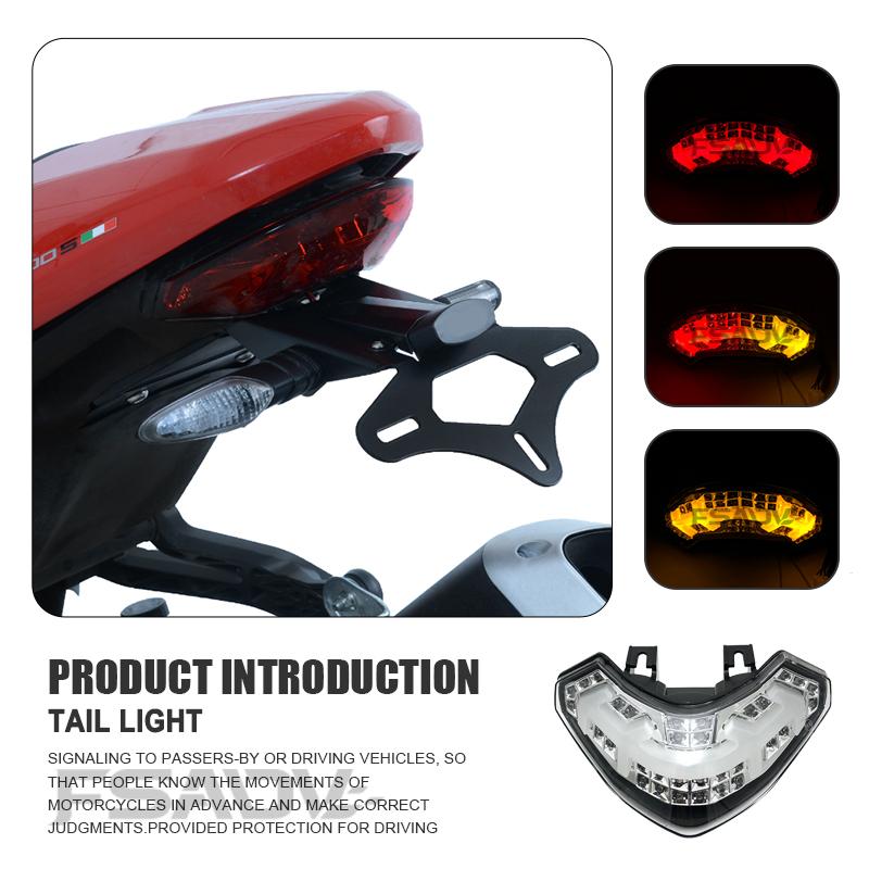 Fit For Ducati Multistrada 1200 1200S 2010 2011 2012 2013 2014 Motorcycle LED Integrated Taillight Tail Turn Signals Light