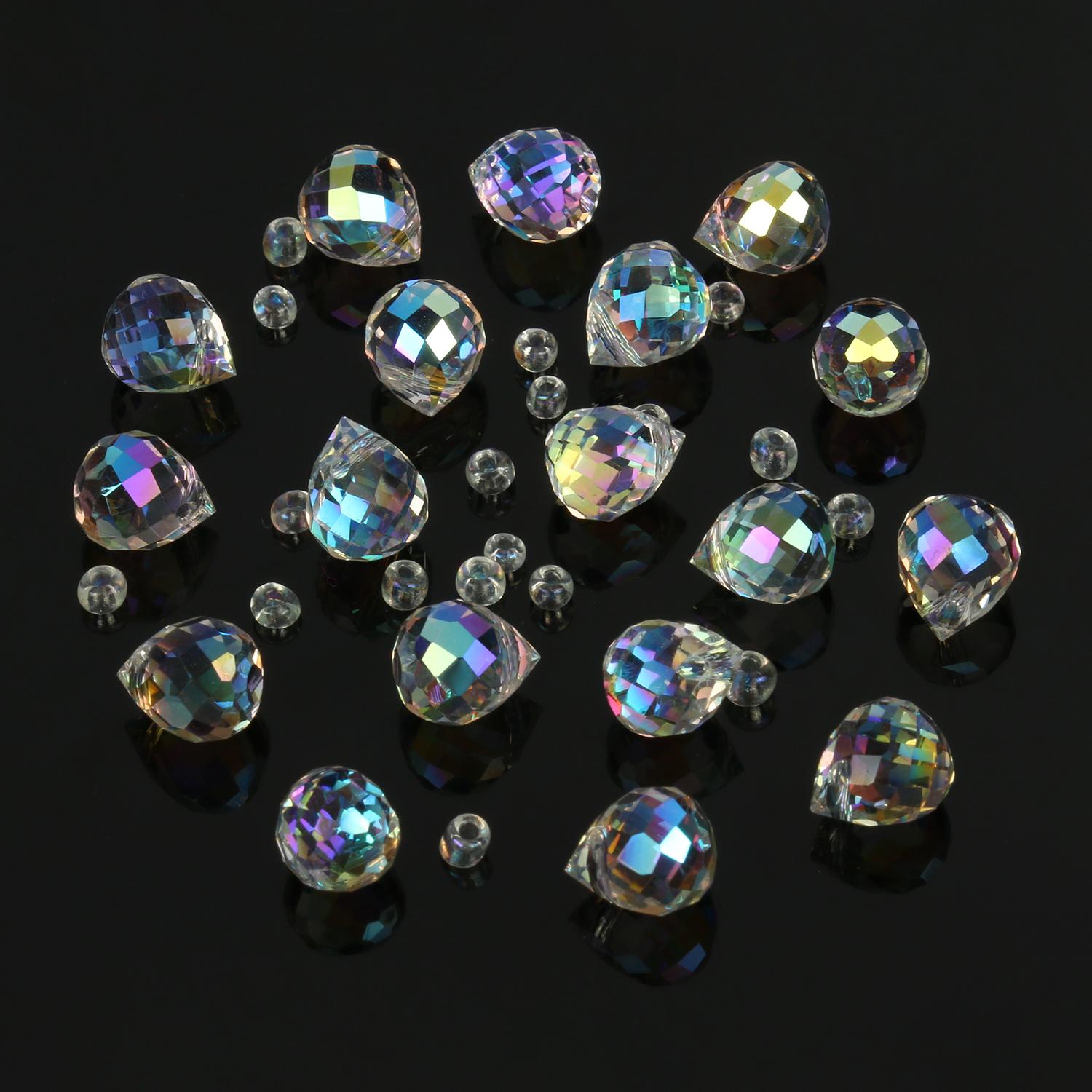

30 шт. AB цветные граненые хрустальные бусины сердце звезда бабочка круглые квадратные кубические стеклянные бусины для изготовления ювелирных изделий подвески аксессуары 30pcs 9x7mm waterdrop