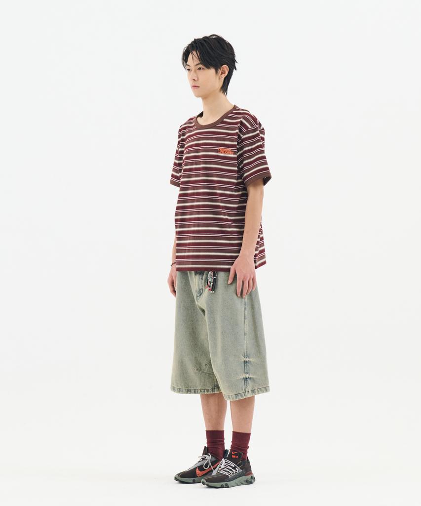 Nontai Multi Stripe Ringer Tee (Wine)