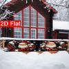 Santa Claus Porch Banner, Winter Holiday Christmas New Year Party Design, Polyester Outdoor Garden Porch Fence Wall Decoration