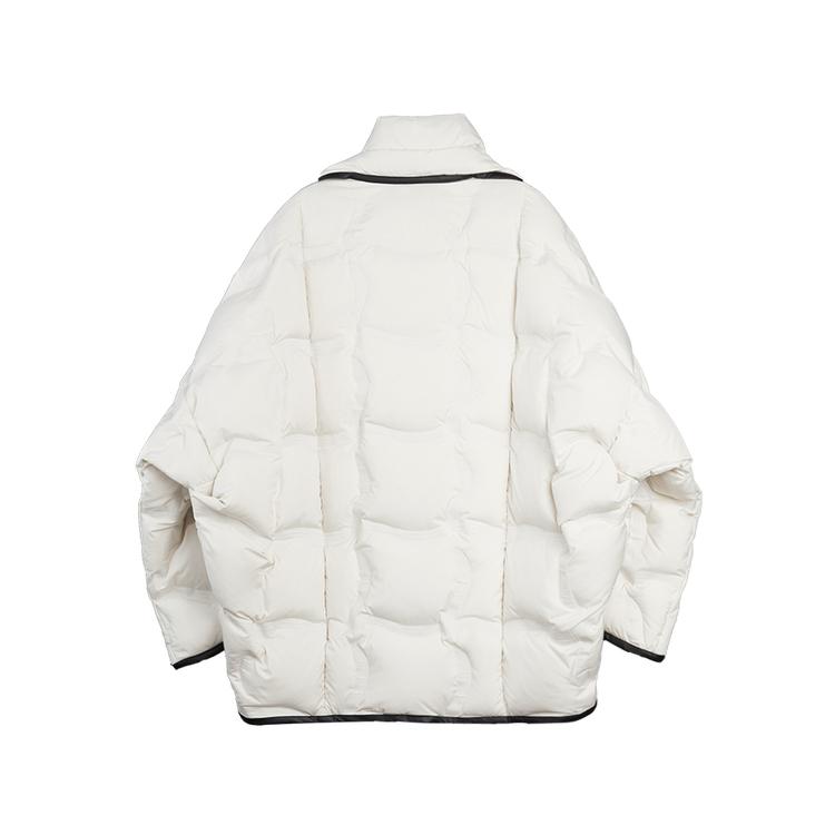 ELLE Basic Large Lapel Duck Down Color Block Oversized Fashion Design Casual Loose Versatile Puffer Long Sleeve Down Jacket Women outerwear EY53307