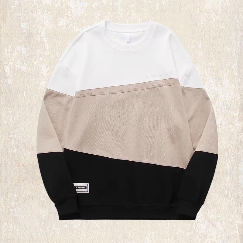 

JieLeNuo Men s American Retro Spliced Hoodie 4XL