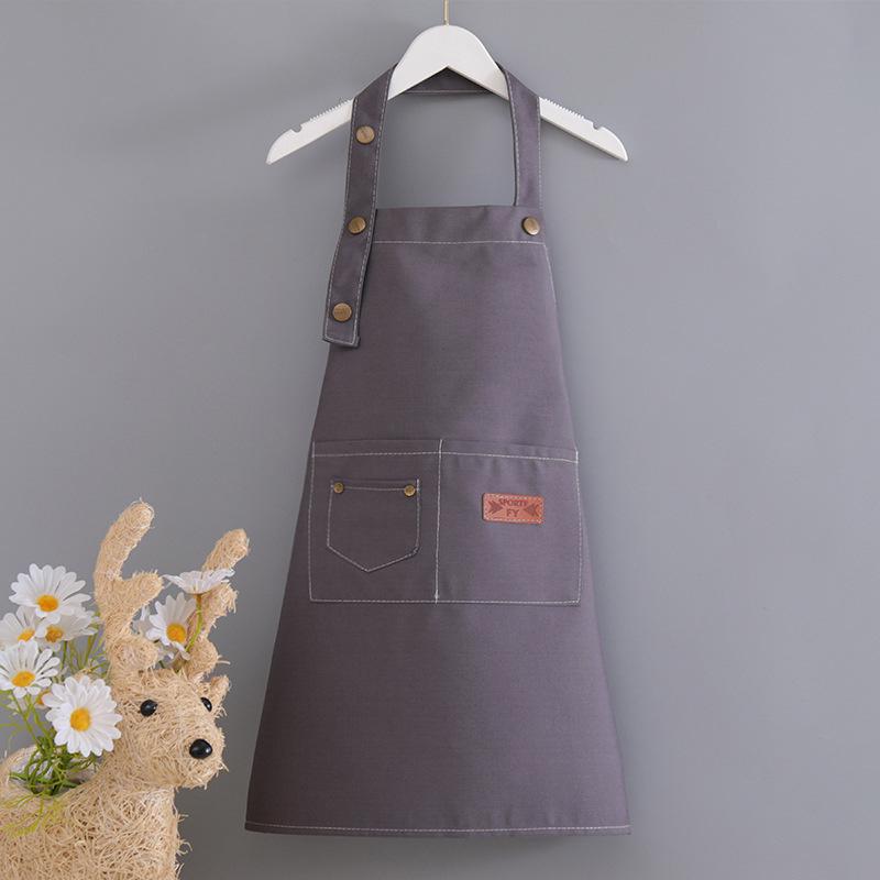 Kids' Water-Repellent Painting Apron, Polyester Cotton Canvas, Stain-Resistant