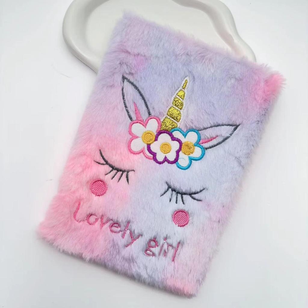 Cute Plush Embroidered A5 Cartoon Notebook Diary