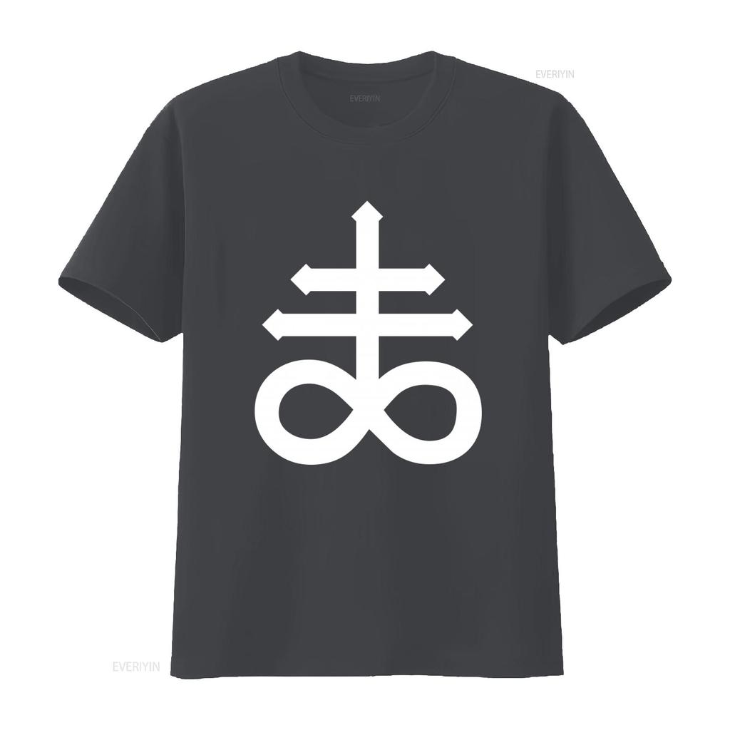 Mens Leviathan Cross T Shirt Satans Devil Design Unique and Edgy Fashion Statement vintage Washed Unisex Top For Everyday Wear