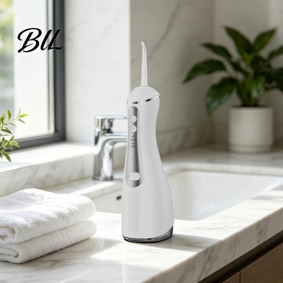 Ergonomic Dental Care Tool Cordless Electric Water Flosser, 3 Pressure Modes And 4 Nozzles Design, 330ml Capacity Daily Teeth Cleaning Tank,