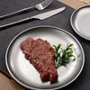 Western Large Dinner Plate Round Stackable Main Course Plate Stainless Steel Grilled Meat Salads Pasta Tray Kitchen Tableware
