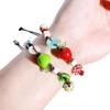 1/2Pcs Women Ladies  Jewelry Lovely Apples Charm Bracelet For Girls With Brown Cord Fun And Stylish Accessory