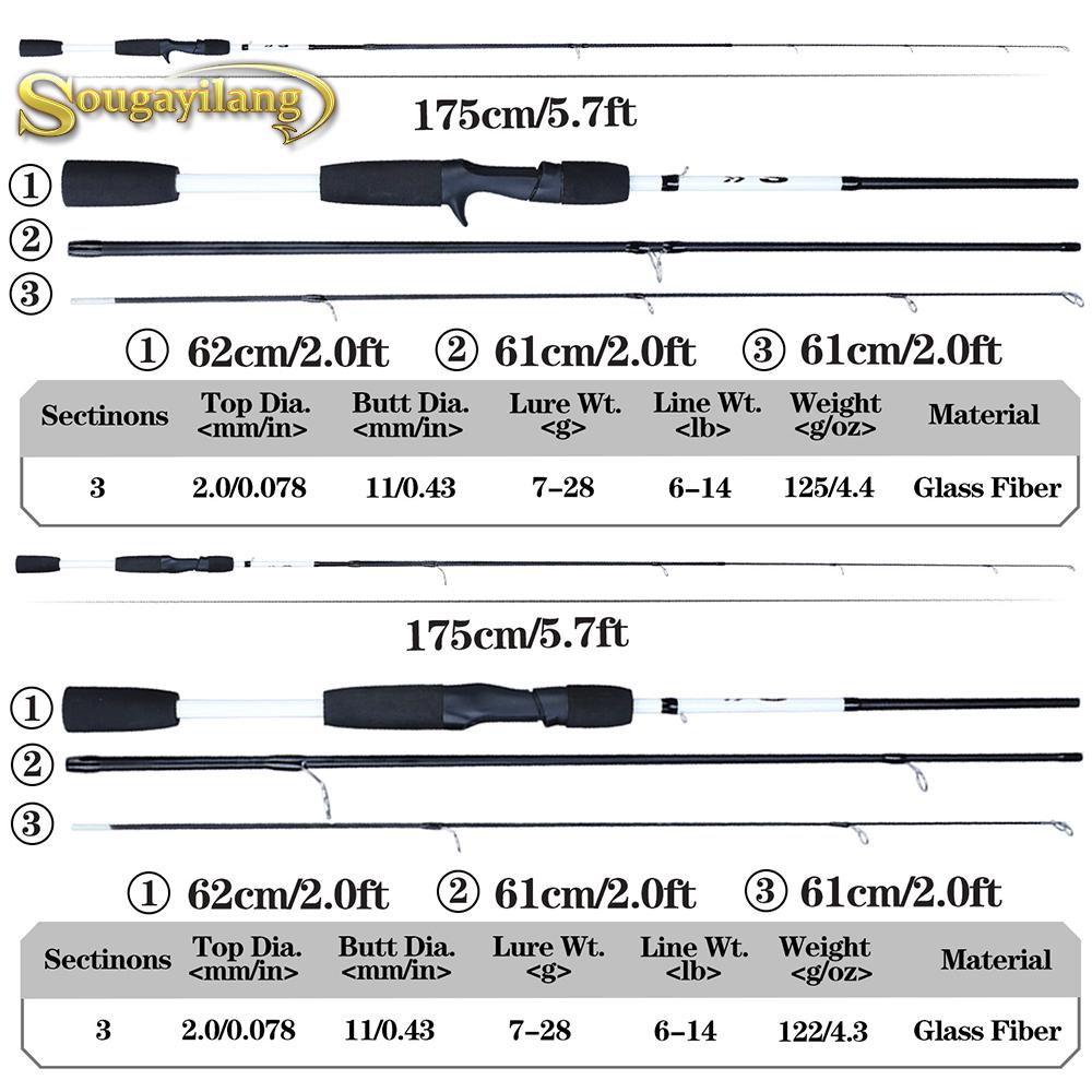 Spinning Rod 3Sections Portable Fishing Rod Ultralight Sea Rock Travel Rod Spinning Rods Casting Rod
