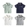 Boys' Polo Shirt Clothes Children's Summer Clothing Kids Puppy Pure Color Short-Sleeved T-shirt Baby Boys' Lapel Casual Tops