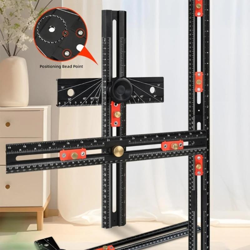 Aluminum T Square For Woodworking With Automatic Locking Feature And Multiple Angles Measurement Tool Precisions Ruler