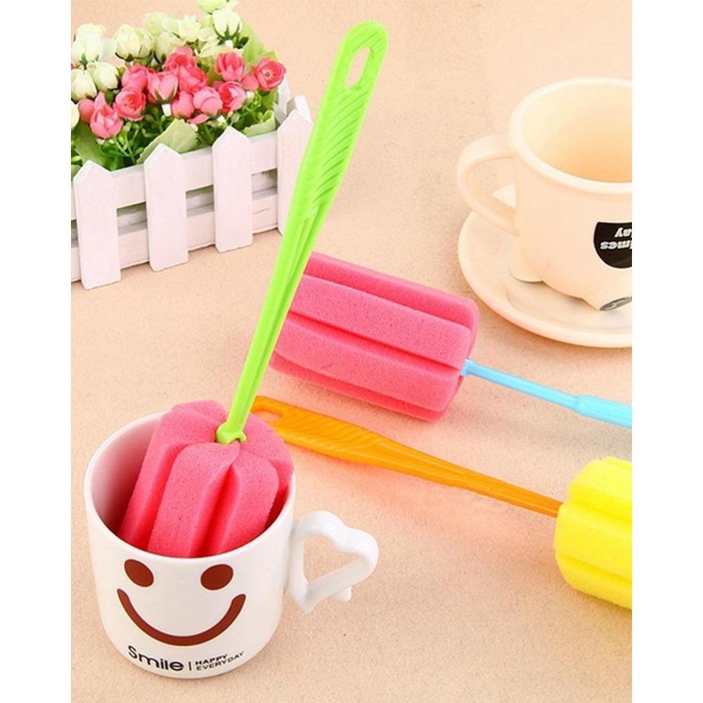 1PACK/3 Pcs Kitchen Cleaning Tool Sponge Brush For Wineglass Bottle Coffe Tea Glass Random Color