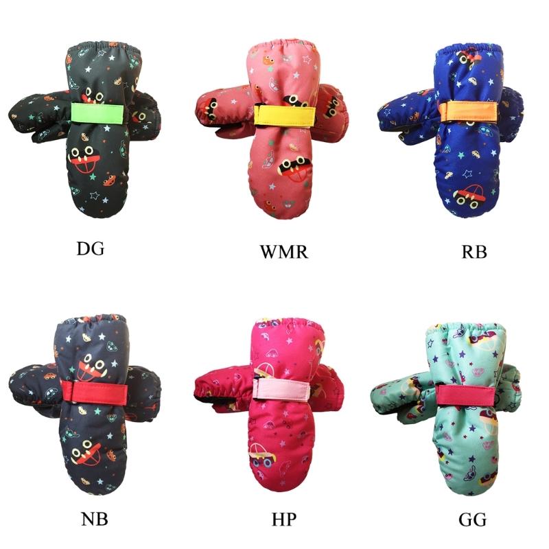 2-4Y Waterproof Kids Ski Gloves Winter Cycling Gloves Anti-Slip Gloves Warm Thick Fleece Snowboarding Mittens Gloves