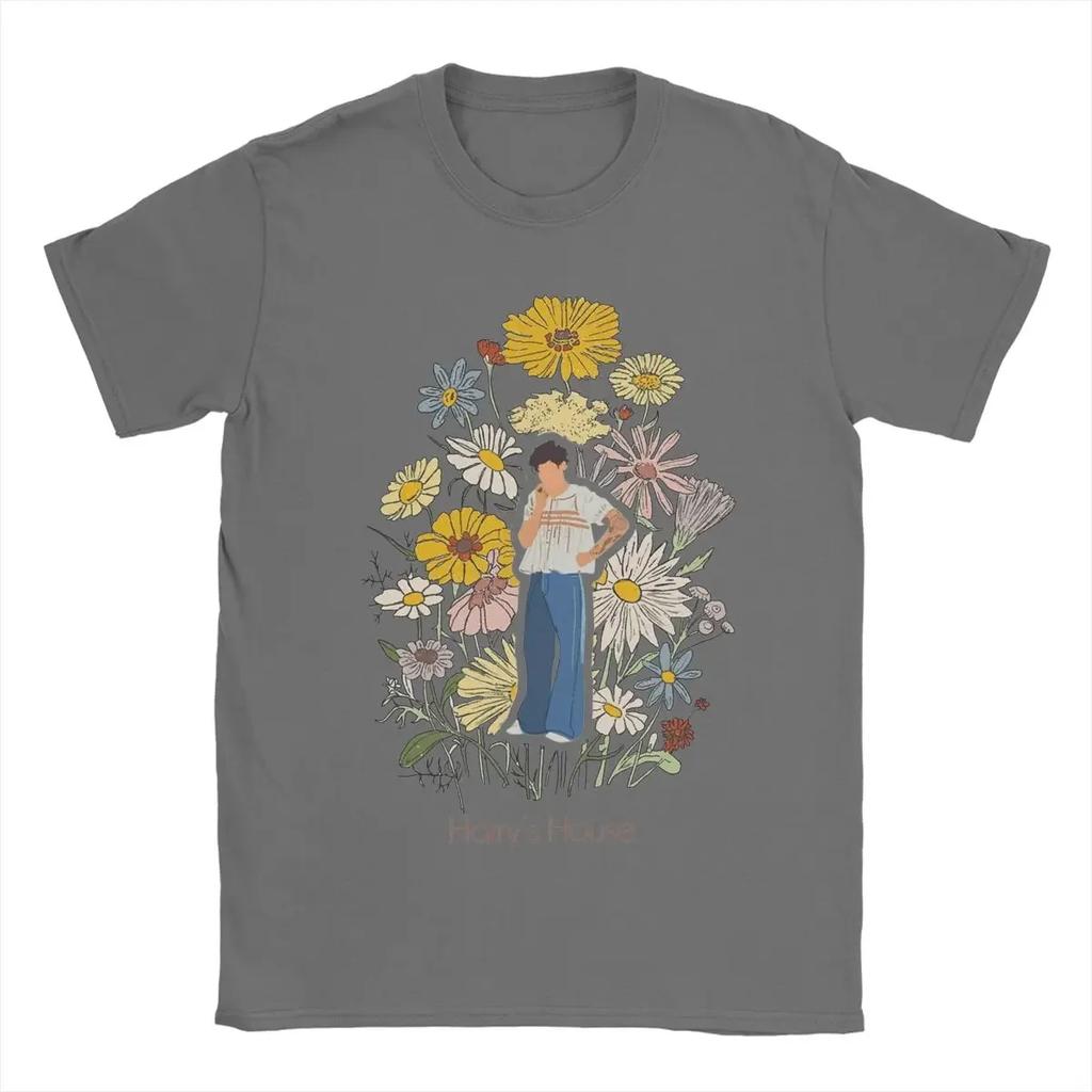Kurzarm Kleidung Sommer Herren Reine Baumwolle Vintage T-Shirt O-Ausschnitt T-Shirt Harrys Stil Frucht Mann Mit Blumen T-Shirt