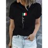 Italienische Flagge Print kreatives Design Damen T-Shirt Top Sommer Rundhalsausschnitt Kurzarm Modisches Grafik-T-Shirt