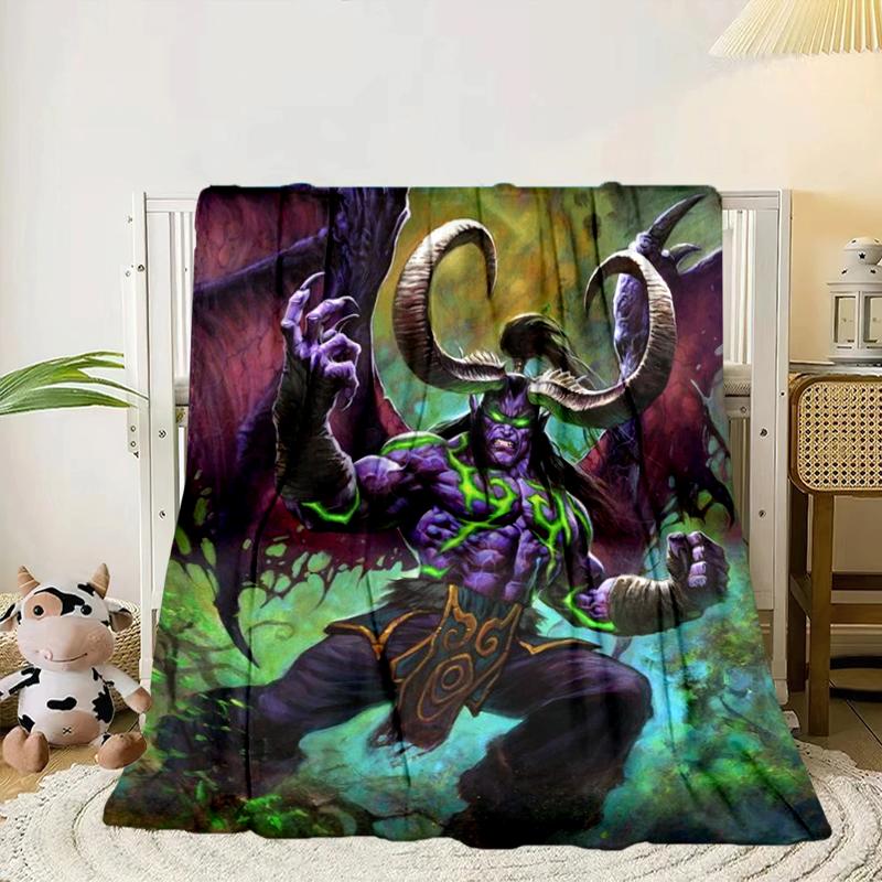 Warcraft game Blanket Flannel Blanket for bed, sofa, Camping, Hiking, Picnic Essentials, gift for family Fan gifts