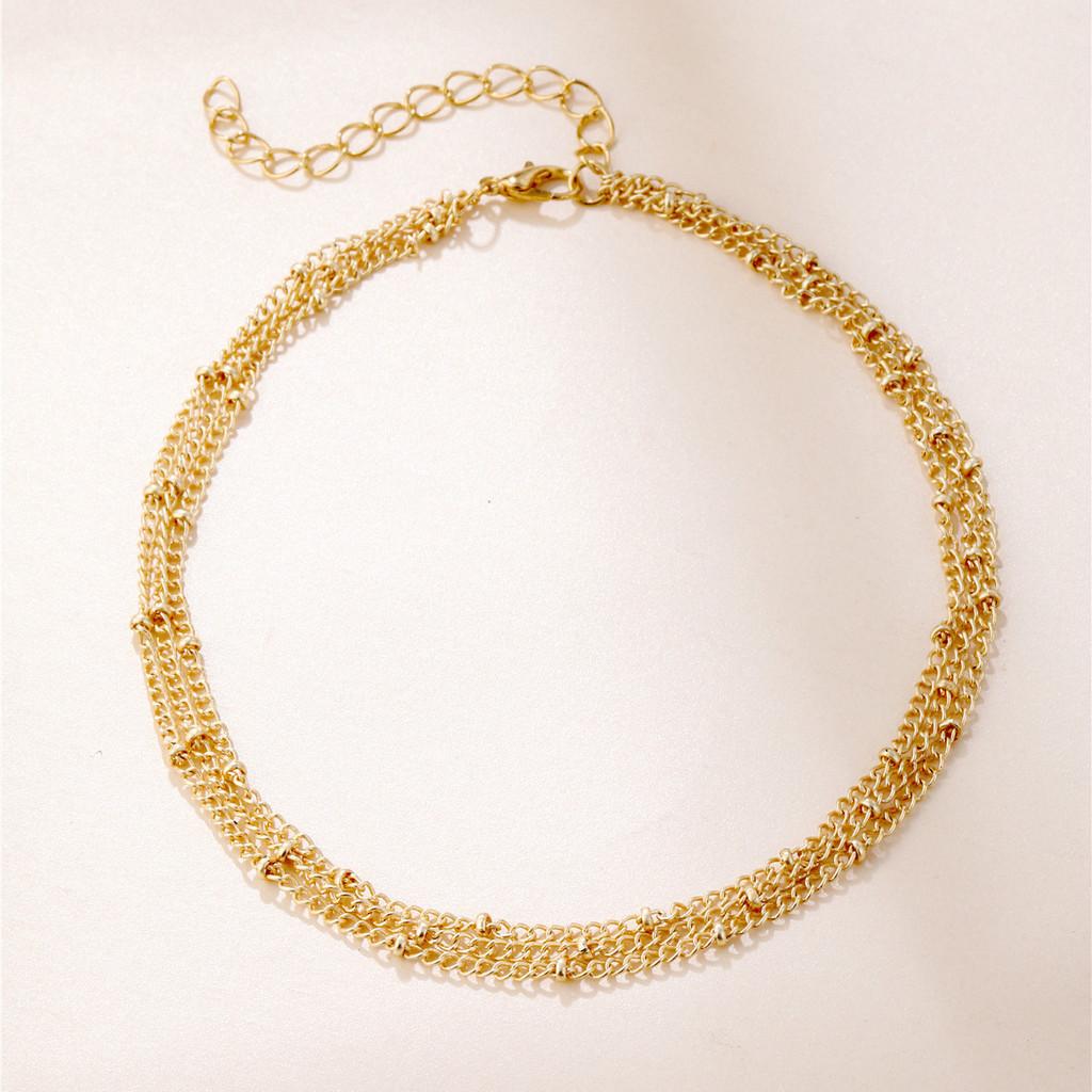 Stylish Multi-layer Chain Necklace With Geometric Design For Women In Elegant Alloy Fashion