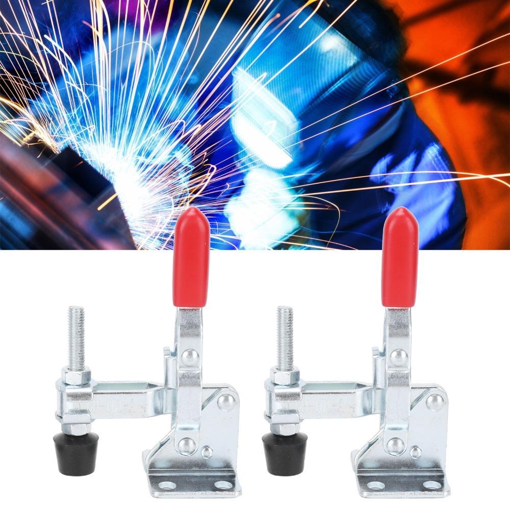 2pcs Anti Slip Toggle Clamp Silver Vertical Toggle Clamp Heavy Quick Release Clamp  Welding