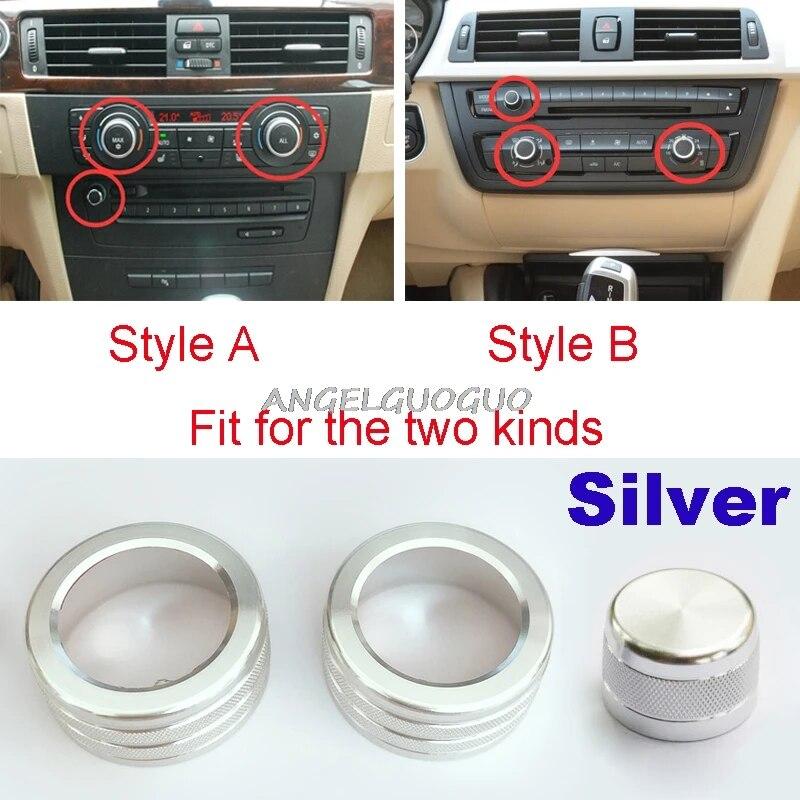 Car Air Conditioning Sound Knob Cover Interior Decoration For BMW 3 Series 2005-2013 E90 E91 E92 E93 ( 3 Or 4 Buttons Option)