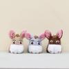 Gray Khaki Cute And Brown Mini Donkey Plush Toy With Keyring For Bag Decoration